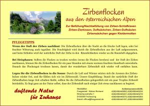 Premium Zirbenflocken, Zirbenspäne, Zirbenkissen Füllung, Zirbenholz zum Nachfüllen; (1.200 g)