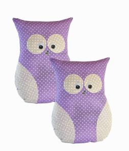 Handmade Design - Lavendelkissen - Duftkissen - mit echtem Lavendel (Eule groß - Lila, 24 x 32 cm - 2er Set)