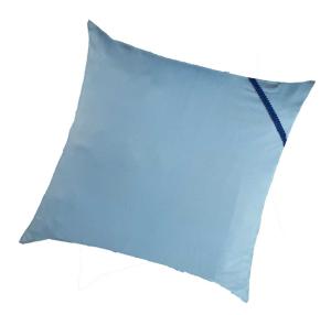 "PREMIUM ZIRBENKISSEN" 50 x 50 cm - exklusiver Überzug mit blauer Bordüre - gefüllt mit naturreinen Zirbenflocken aus den österreichischen Alpen