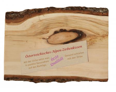 "PREMIUM ZIRBENKISSEN" 40 x 40 cm - exklusiver Überzug mit blauer Bordüre - gefüllt mit naturreinen Zirbenflocken aus den österreichischen Alpen
