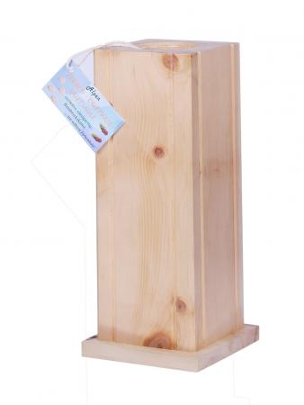 Zirben-Duft-Vase - Zirbenduftsäule/Blumenvase 30x11 cm mit Zirbenrose 60 cm/Blüte 11 cm - Handarbeit - in Geschenksverpackung