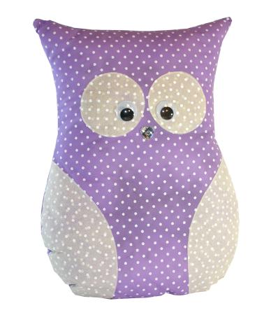 Handmade Design - Lavendelkissen - Duftkissen - mit echtem Lavendel (Eule groß - Lila, 24 x 32 cm)