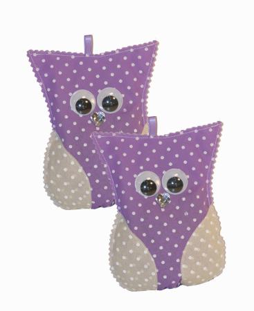 Handmade Design - Lavendelkissen - Duftkissen - mit echtem Lavendel (Eule klein - 20 g Lavendel, 12 x 16 cm - 2er Set)