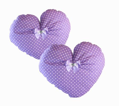 Handmade Design - Lavendelkissen - Duftkissen - Zierkissen mit echtem Lavendel (Herz groß - 2er Set, 29 x 32 cm)
