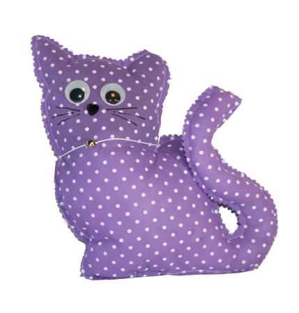 Handmade Design - Lavendelkissen - Duftkissen - mit echtem Lavendel (Katze - Lila, 17 x 23 cm)