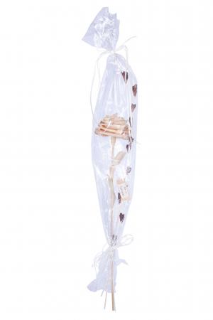 Zirben-Duft-Vase - Zirbenduftsäule/Blumenvase 30x11 cm mit Zirbenrose 60 cm/Blüte 11 cm - Handarbeit - in Geschenksverpackung