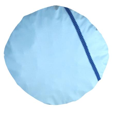 "PREMIUM ZIRBENKISSEN" - 50 cm rund - exklusiver Überzug mit blauer Bordüre - gefüllt mit naturreinen Zirbenflocken aus den österreichischen Alpen - Kopie