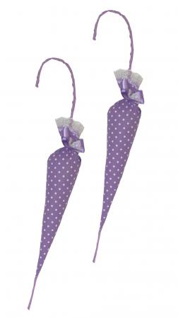 Handmade Design - Lavendelsäckchen - Duftsäckchen - Duftkissen - Lavendelkissen mit echtem Lavendel (Schirm - Lila - 2er, 6 x 46 cm)