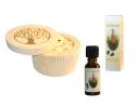 Fangomed Zirben-Duftset; edle Zirbenholz Schale samt schließbarem Deckel mit edler Gravur, inklusive naturreinem Zirbenöl (mit Deckel: Gravur Lebensbaum, mit Zirben-Öl: 20ml)