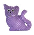 Handmade Design - Lavendelkissen - Duftkissen - mit echtem Lavendel (Katze - Lila, 17 x 23 cm)